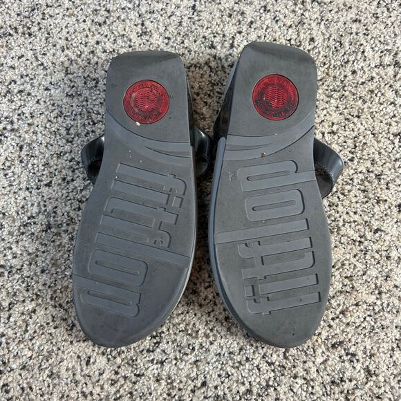 Fitflop Walkstar Jeweled Sandals Size 9 Gray Toe Post Thong - Picture 4 of 8